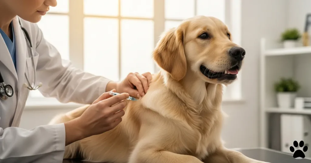 Vaccinations and regular checkups for your Golden Retriever
