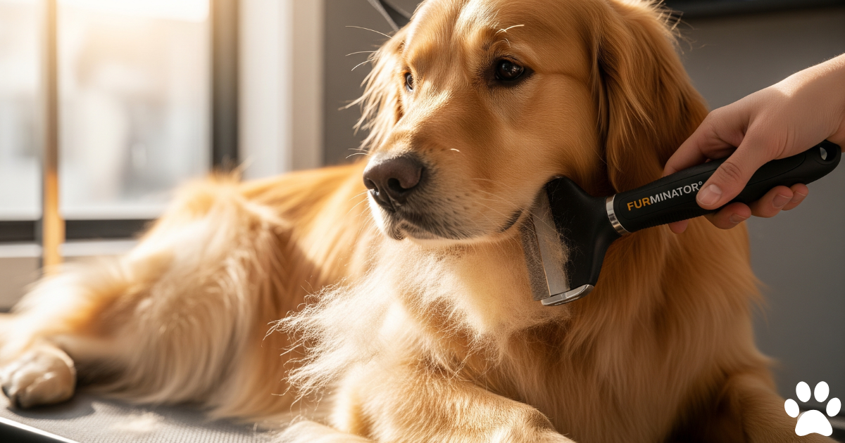 A closer look at Golden Retriever Chunky Brush Grooming