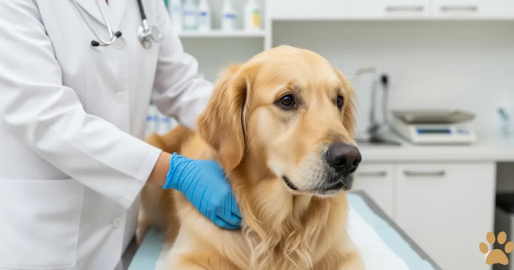 Golden Retriever Vet Checkup