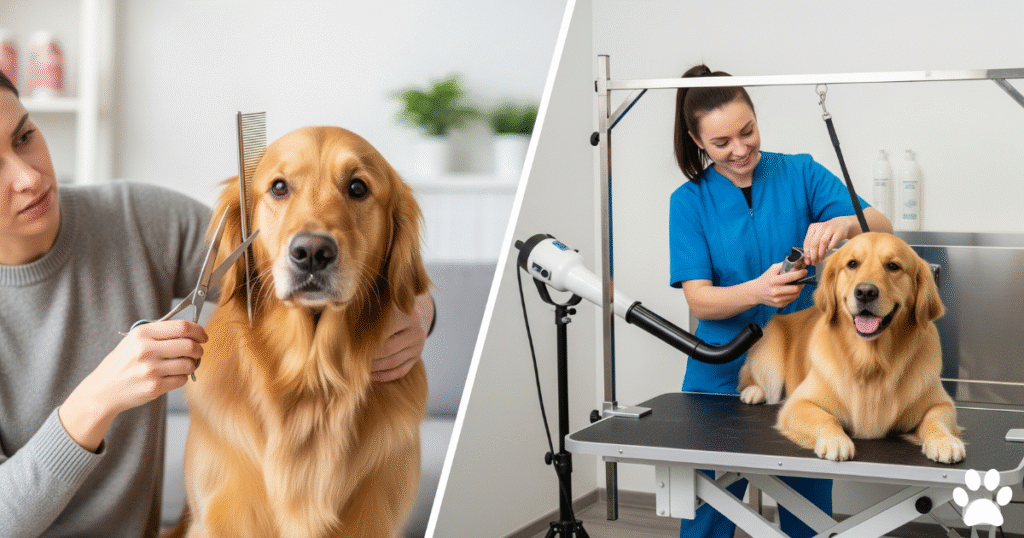 DIY Grooming vs Professional Grooming for Golden Retrievers