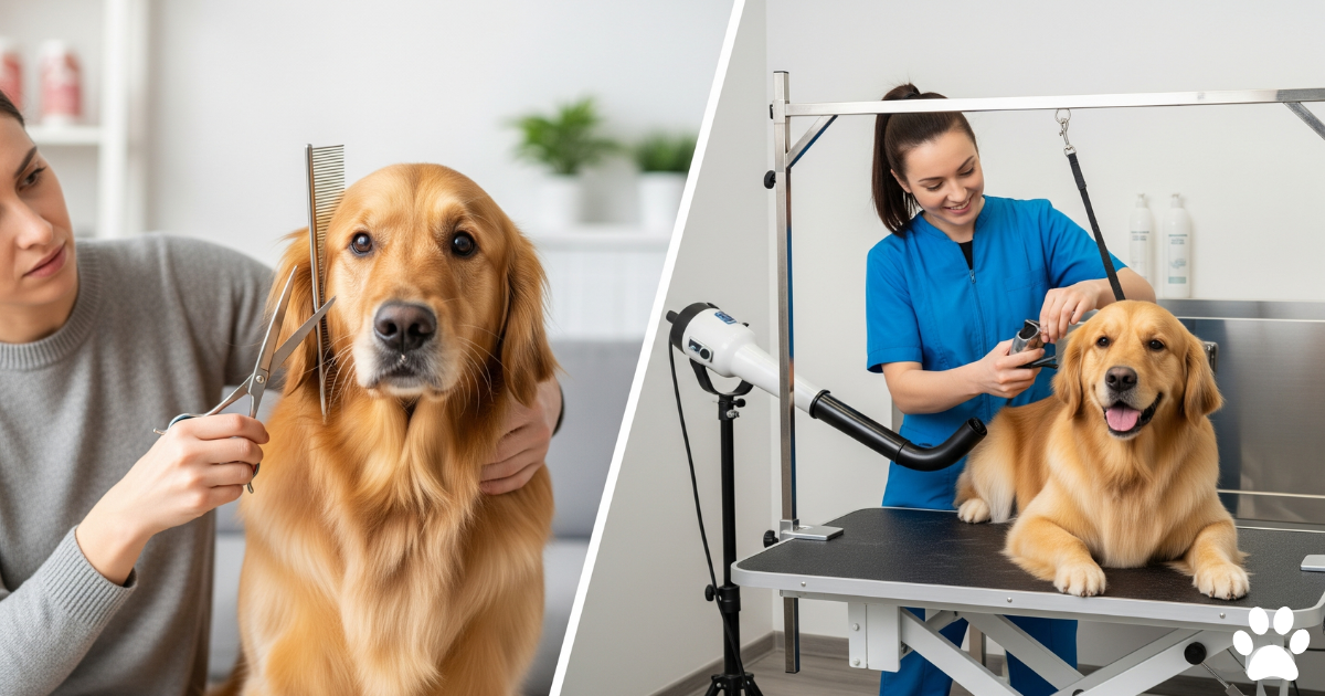 DIY Grooming vs Professional Grooming for Golden Retrievers