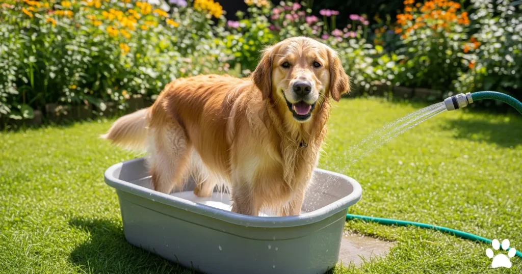 A Golden Retriever Grooming Challenges of Bathing