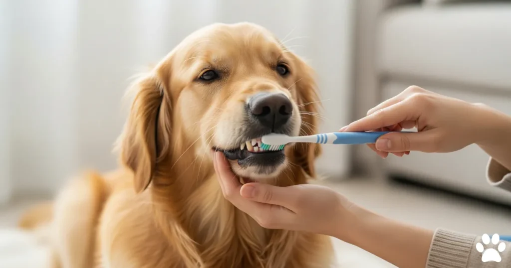 Teeth Brushing of Golden Retriever Grooming Challenges