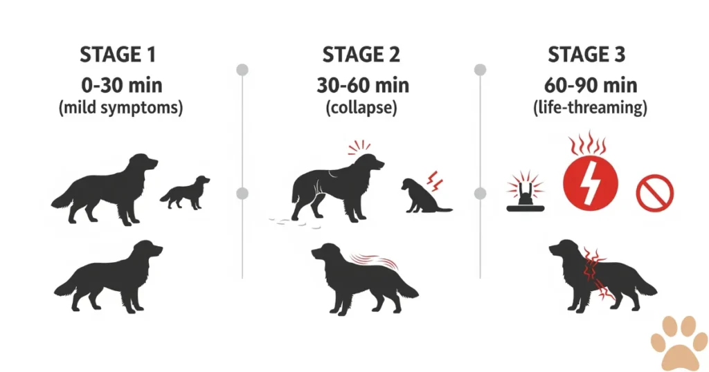 Every 30 minutes, GDV becomes life-threatening