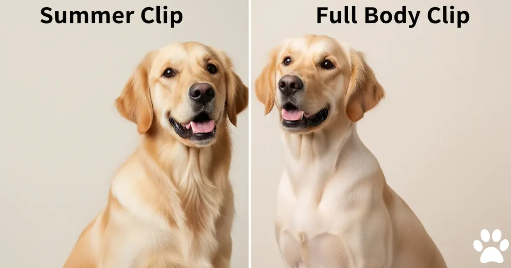 Summer and Full Body Clip for Golden Retriever Haircut