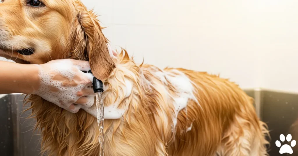 Wash Golden Retriever to avoid Molting