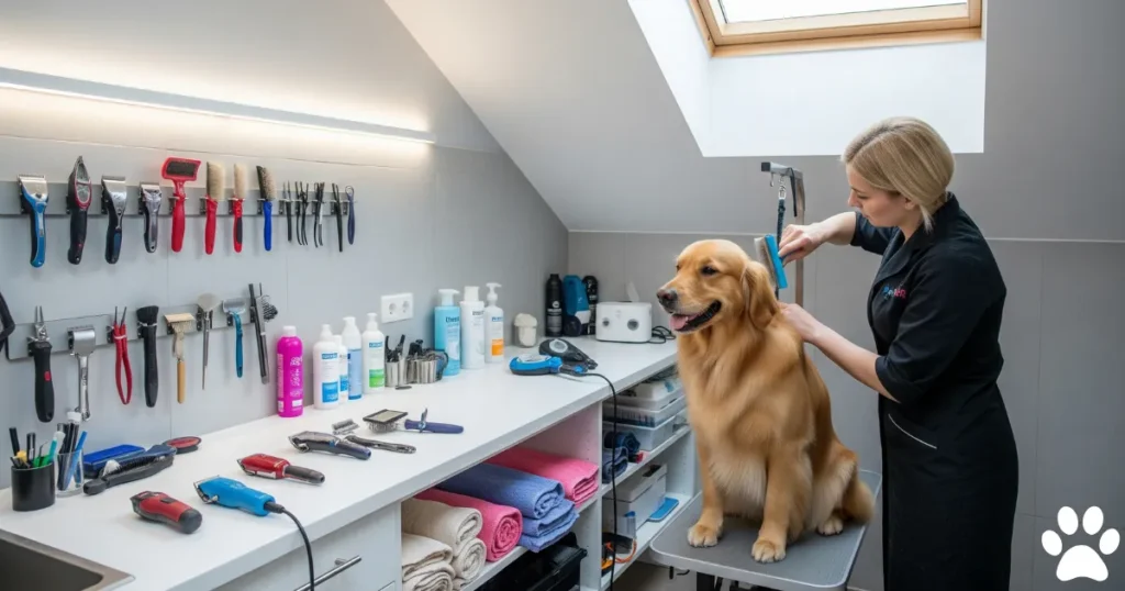 Designated area Golden Retriever Grooming