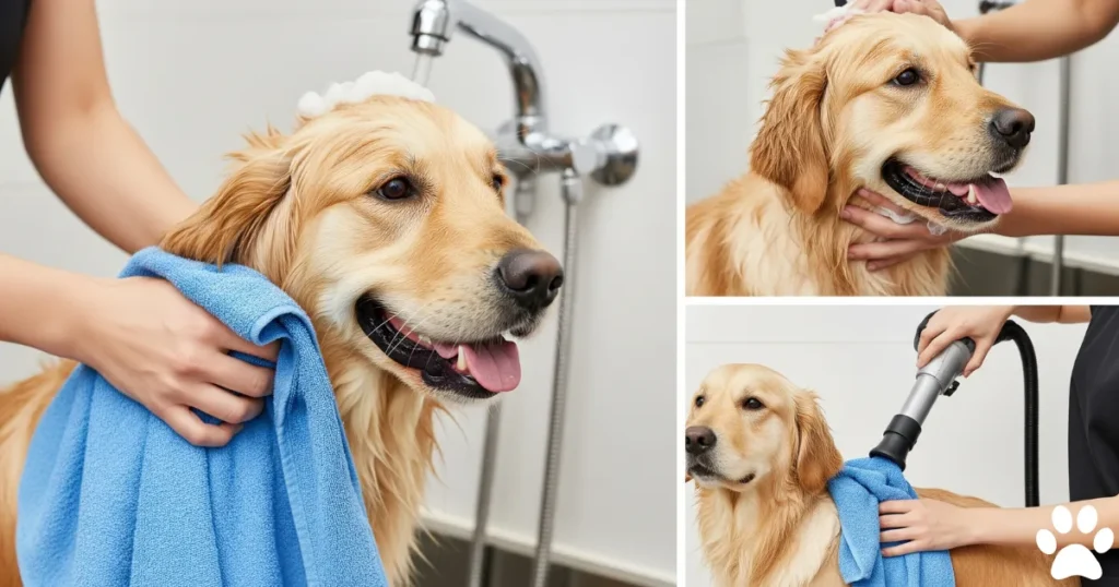 Bathing a Golden Retriever Short Hair