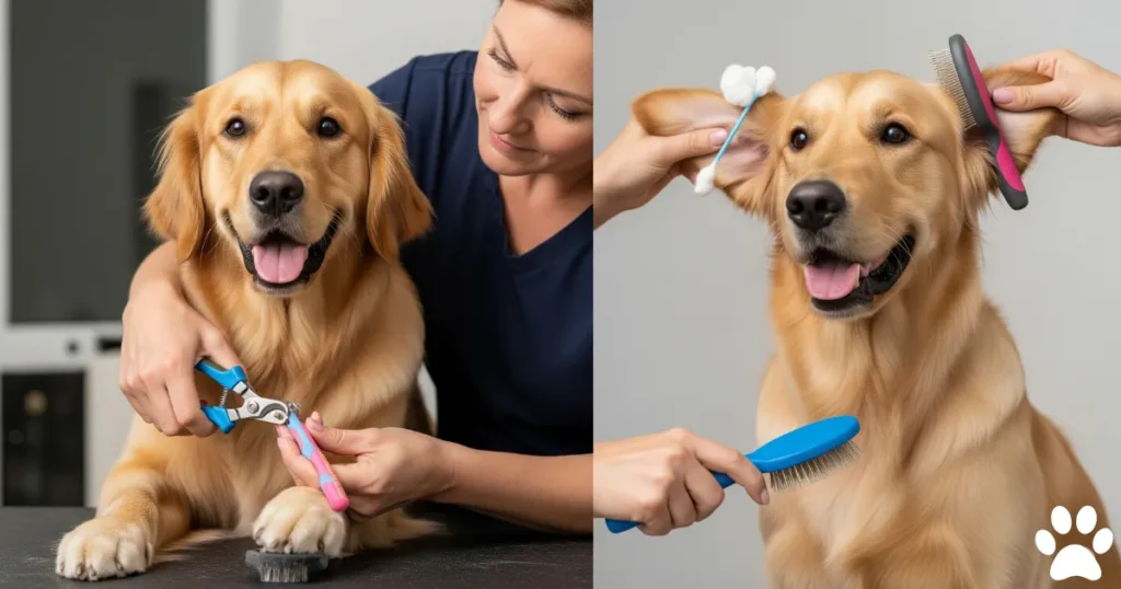 Paw, Ear and Coat care after Golden Retriever Summer Cut