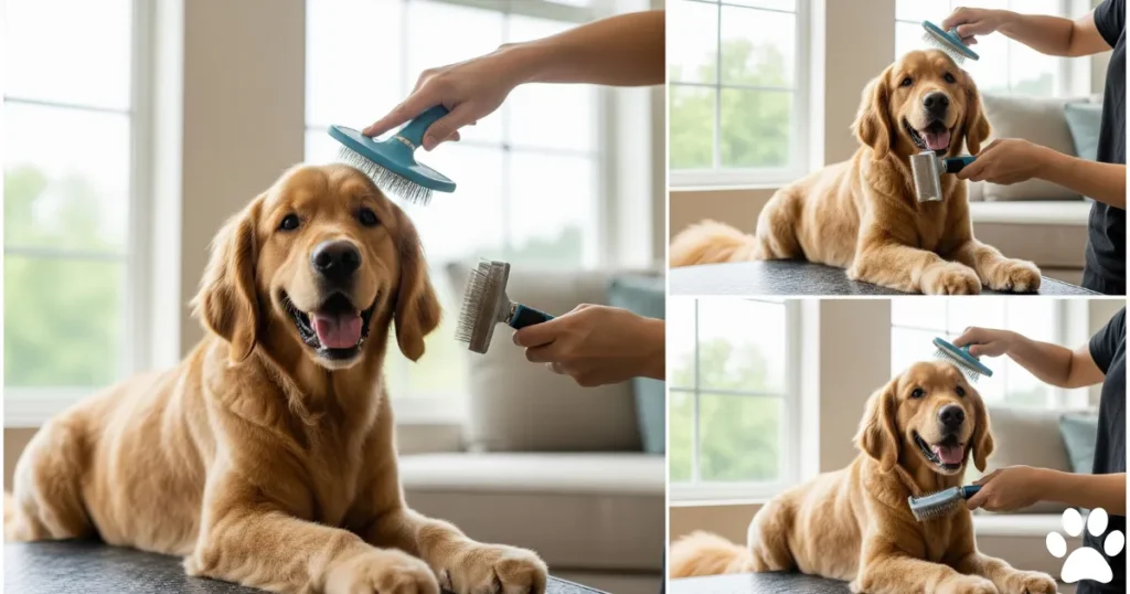 Daily Brushing after Golden Retriever Summer Cut