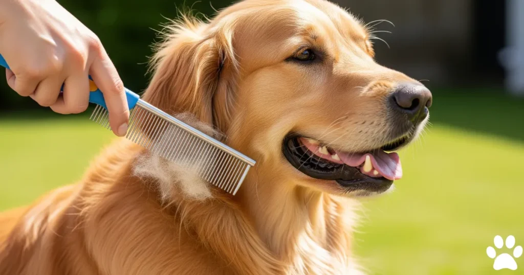 Undercoat comb for Grooming a Golden Retriever