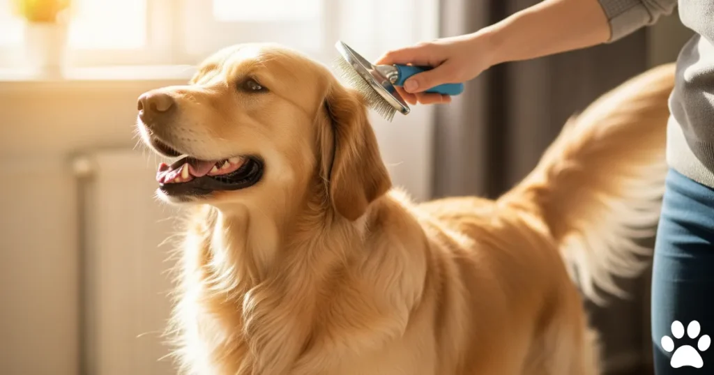 Shaved Golden Retriever: Regular Brushing
