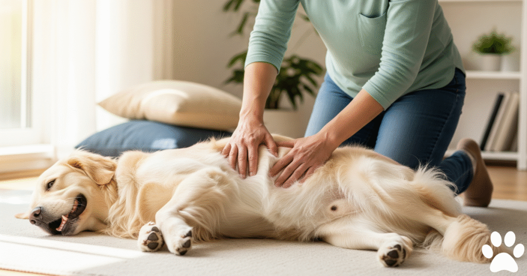 Immediate Assessment of Dog swollen stomach no pain