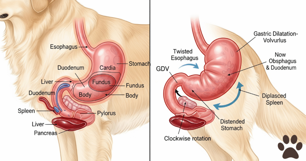 Understanding Golden Retriever Bloat for How to prevent twisted stomach in dogs