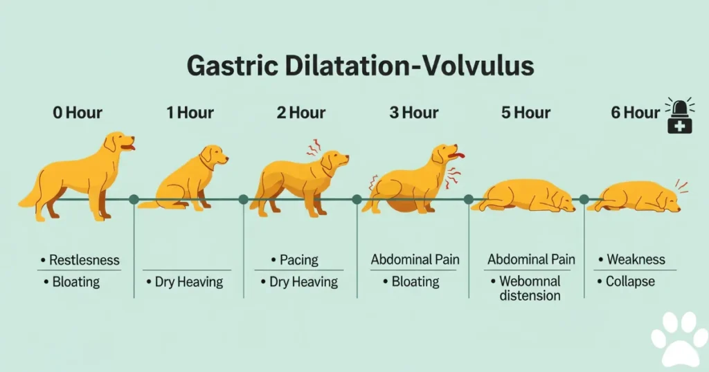Timeline and Progression of Twisted stomach in dogs