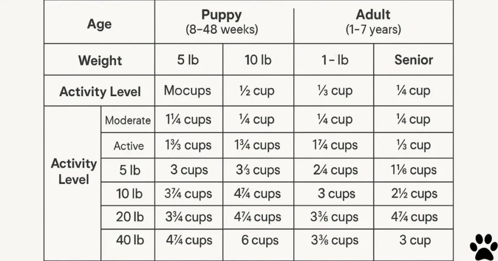 Labrador Retriever Feeding Chart by Age