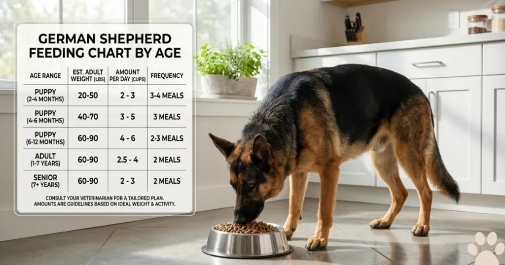 German Shepherd Feeding Chart by Age