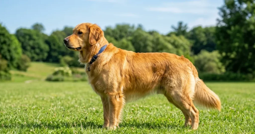 Dog Age Chart in Human Years: Golden Retriever as a large breed on the dog age chart in human years.