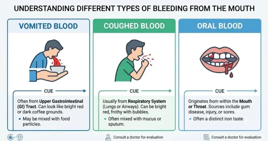 Dog Bleeding From Mouth Before Dying: Infographic showing whether a dog is vomiting, coughing, or bleeding from the mouth before dying.