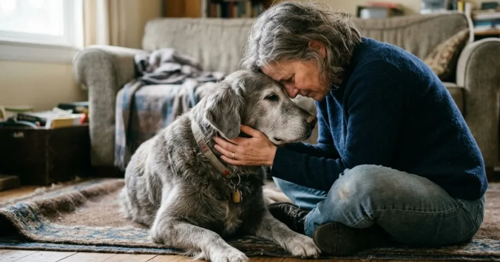 Dog Bleeding From Mouth Before Dying: Real owner staying close to a senior Golden Retriever through a peaceful end of life.