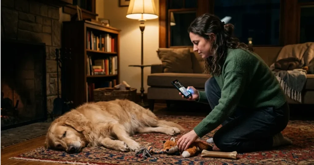 Dog seizing in sleep: Owner timing and filming a dog fitting in sleep to show the vet