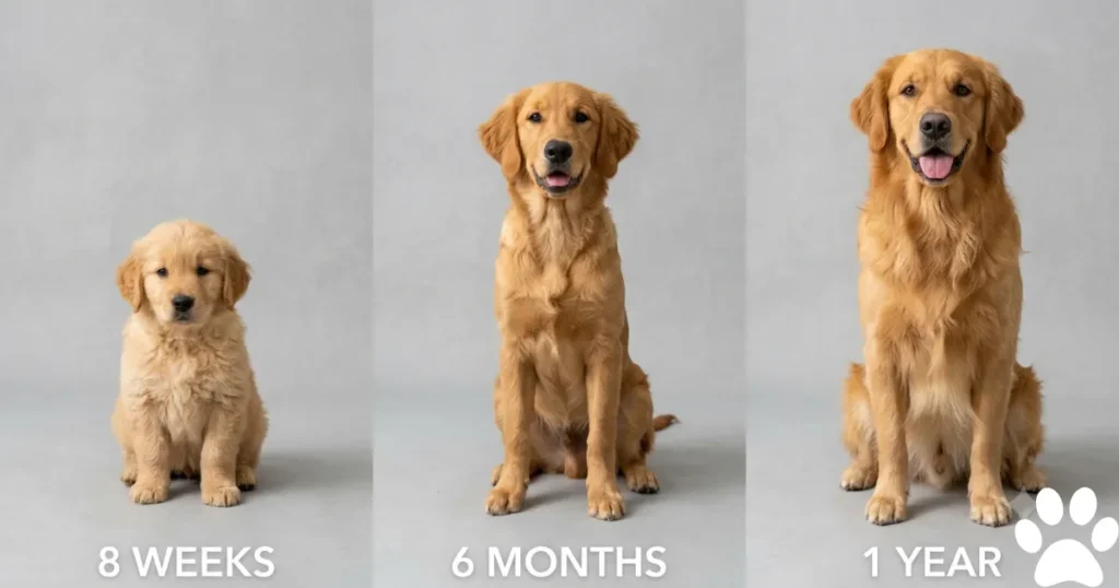 Dog Life Cycle: Dog life cycle stages from puppy through senior for a Golden Retriever