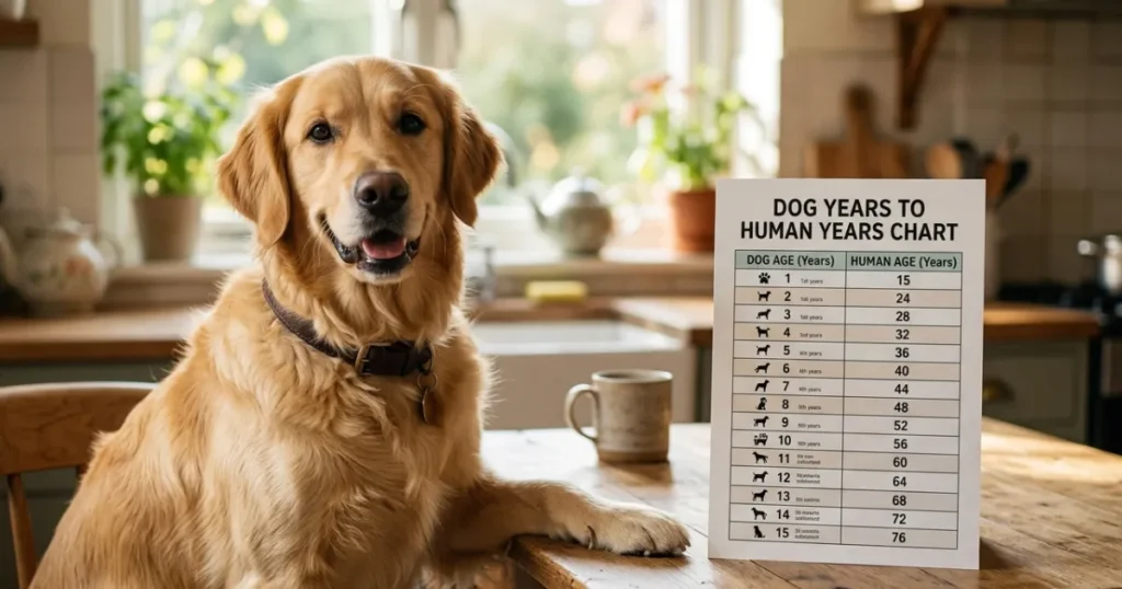 Dog Years to Human Years Chart: Why a single-column dog age chart misleads large-breed owners.