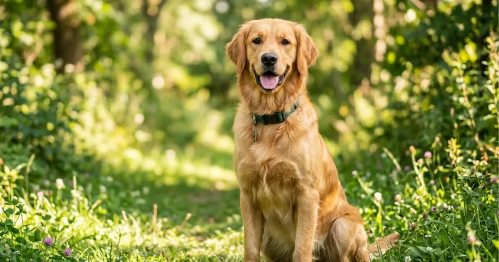 How Many Seizures Can a Dog Have Before It Dies: Healthy young Golden Retriever living well with controlled epilepsy