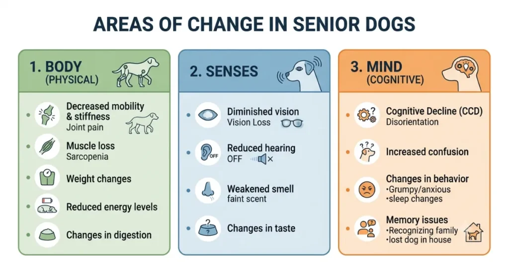 How Old Is 10 in Dog Years: Senior dog age life stage changes in body, senses and mind for a Golden.