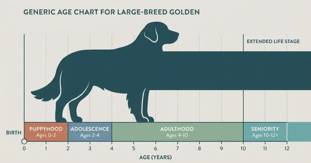14 Years in Dog Years is How Old: Why generic dog age charts under-read older large-breed Goldens