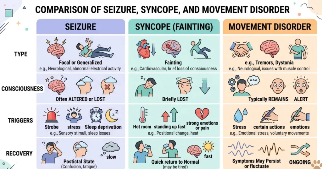 How to Tell If your Dog is having a Seizure, How to Know If your Dog is having a Seizure, Know If your Dog is having a Seizure, Dog is having a Seizure.: Chart on how to tell if your dog is having a seizure versus a look-alike