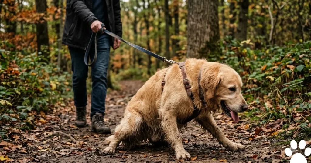 How to Tell If your Dog is having a Seizure: Golden Retriever collapsing during exercise, showing syncope rather than a seizure.