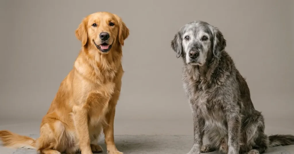 Human Years to Dog Years Calculator: Golden Retriever life stages used in the human years to dog years guide.
