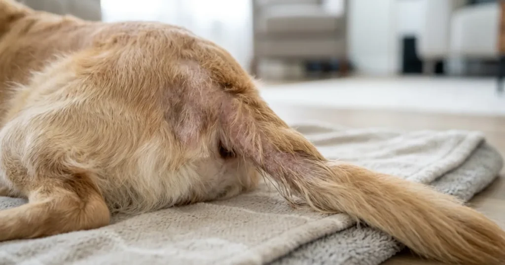 Hypothyroidism in Dogs Medication: Golden Retriever tail alopecia associated with canine hypothyroidism before levothyroxine medication