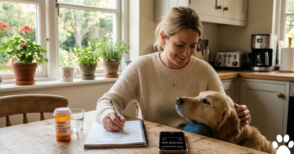 Keppra Canine: Owner following seizure meds for dogs schedule using medication log and daily timer reminder