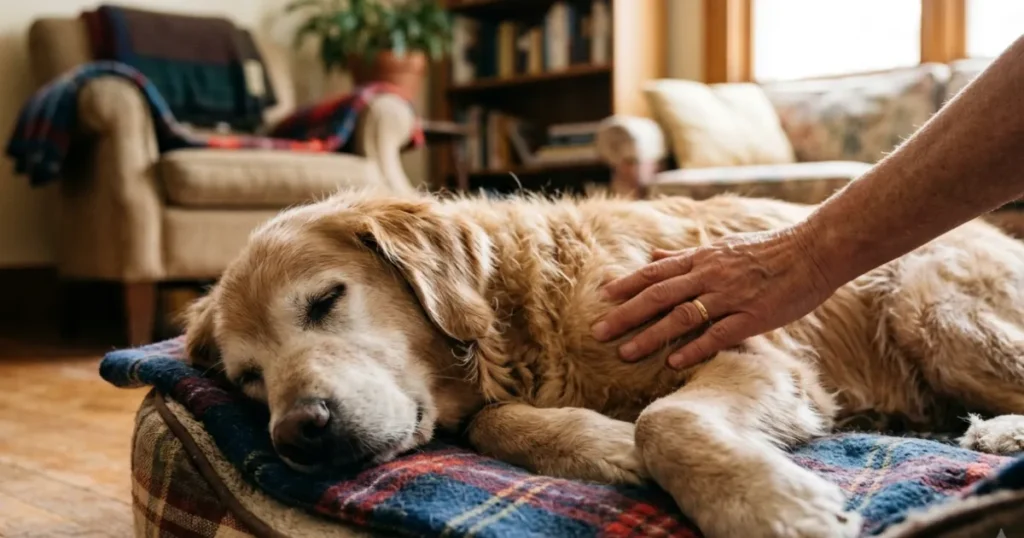 My Dog Has Cancer when Do I Put Him Down: A peaceful at home goodbye for a dog being put down due to cancer.