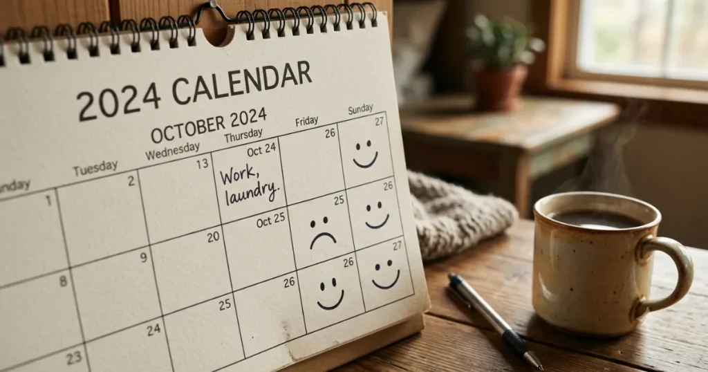 End of Life Signs in Dogs: Calendar tracking good and bad days during the final stages of dog cancer.