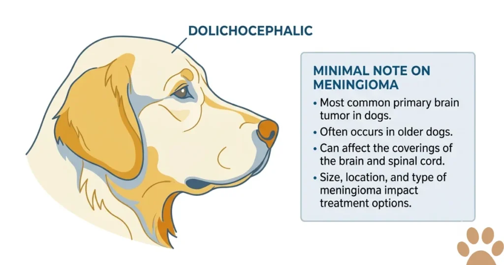 Dog Brain Tumor When to Euthanize: A Golden Retriever's long muzzle head shape linked to the more treatable meningioma brain tumor.
