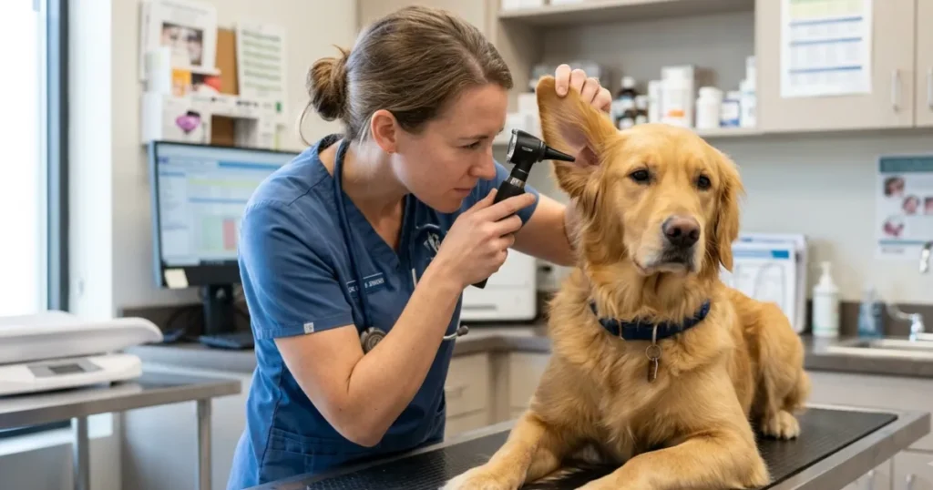 Ear Mites Vs Yeast Infection: A vet confirms what dog ear wax color means using an otoscope exam
