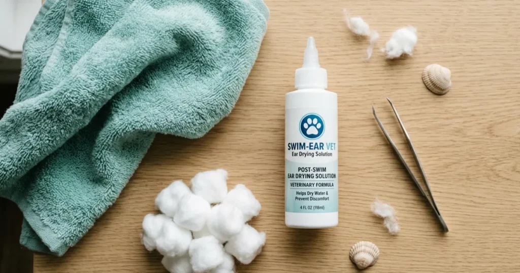 Drying Dog Ears After Swimming: A simple kit for drying dog ears after swimming to prevent ear infections