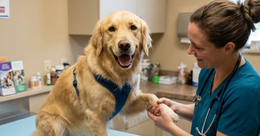 Golden Retriever Health Concerns: Routine wellness visit prevents golden retriever health problems early