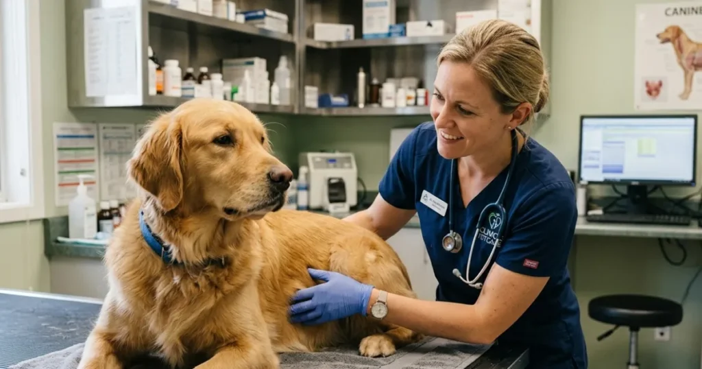Golden Retriever Life Expectancy: Vet Exam Supporting Golden Retriever Life Expectancy Through Early Screening