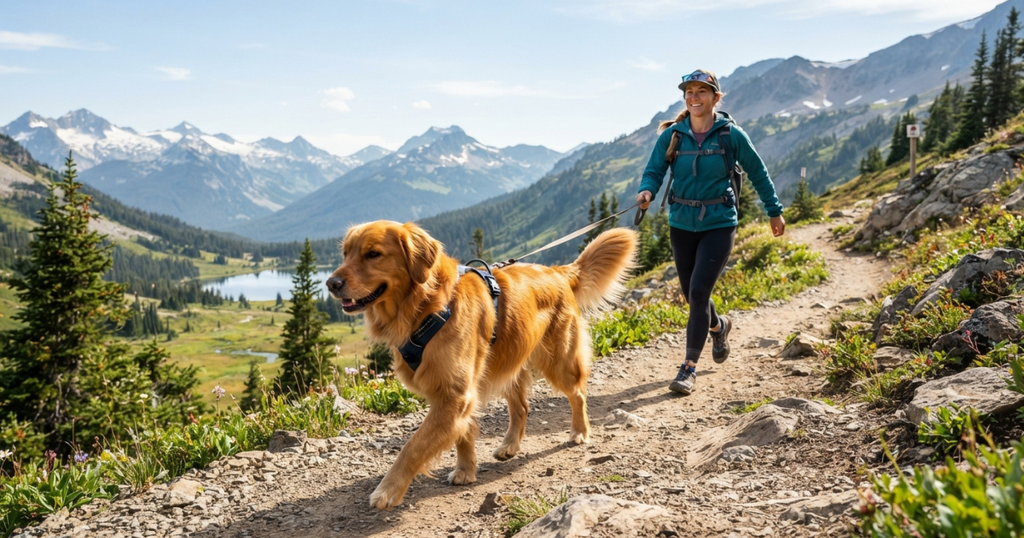 1 Year Old Golden Retriever Weight: A 1 year old golden retriever on a longer hike as exercise limits lift once the growth plates close.