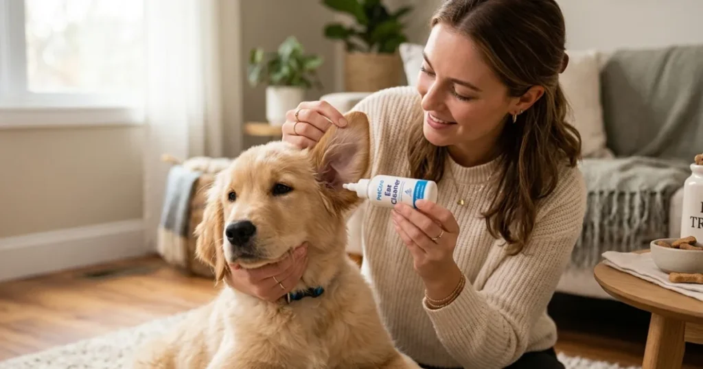 When to Start Cleaning Puppy Ears: How to clean puppy ears safely with a vet-approved cleaner and cotton ball