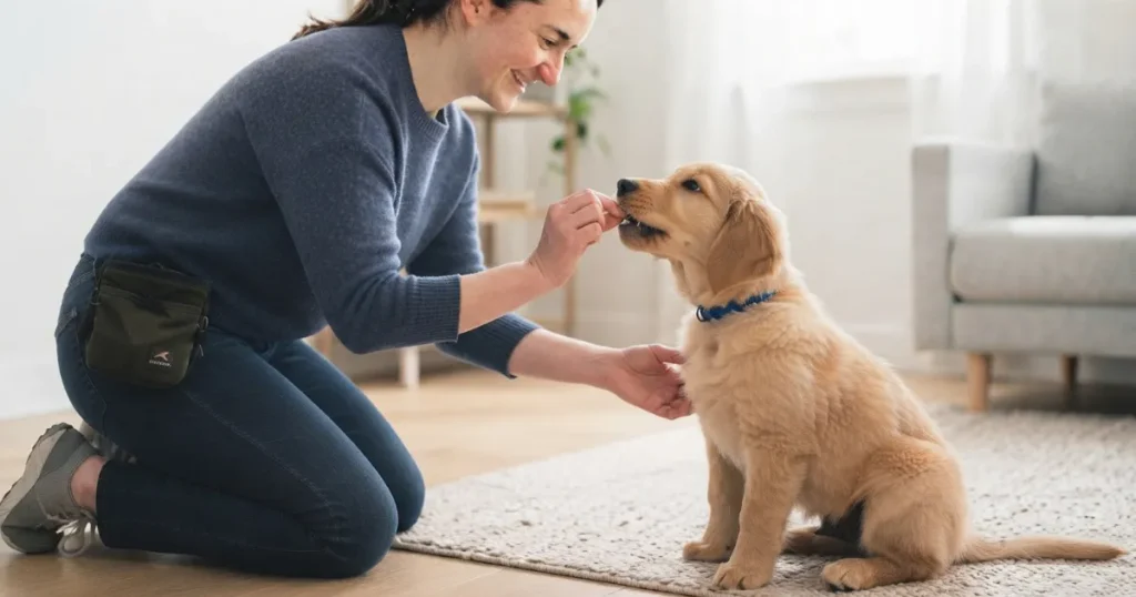 The Puppy Training Schedule by Age: A reward-based puppy training session, the method behind an effective training schedule.